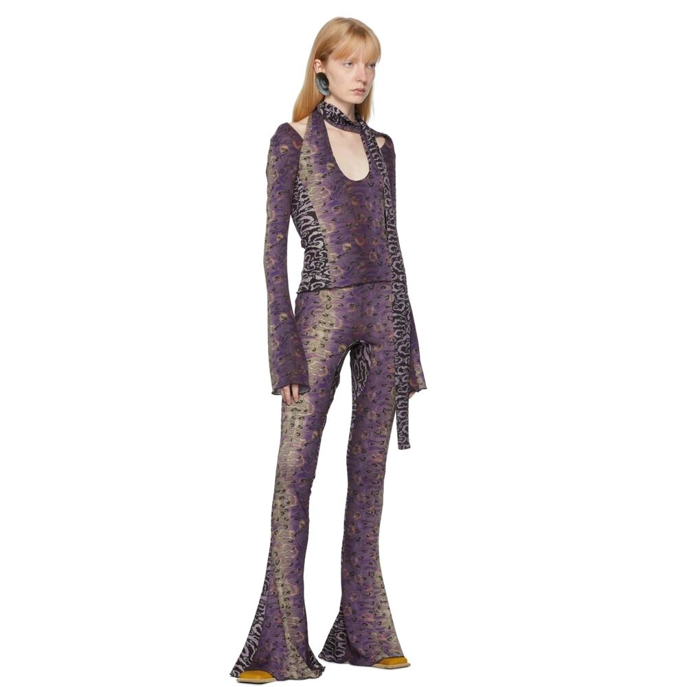 KNWLS Purple Halycon Trousers Wide Leg Pants Womens Medium